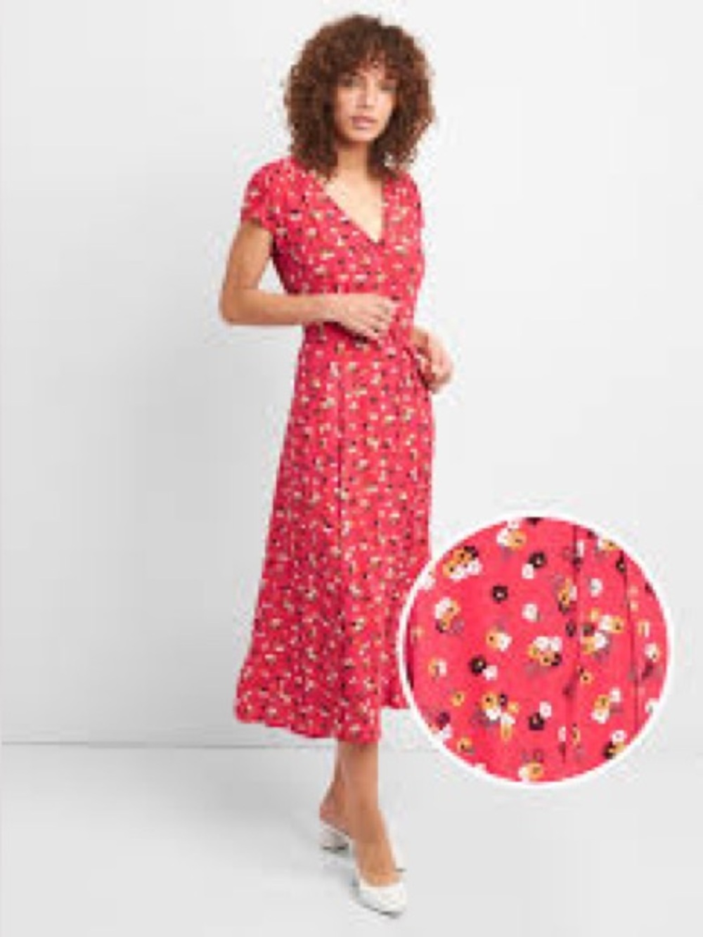 GAP | Floral Print Midi Wrap Dress Sz M